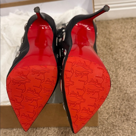 Christian Louboutin Nail Stud Boots 37 Rare Limited Edition Black Leather 💋 - Picture 9 of 12